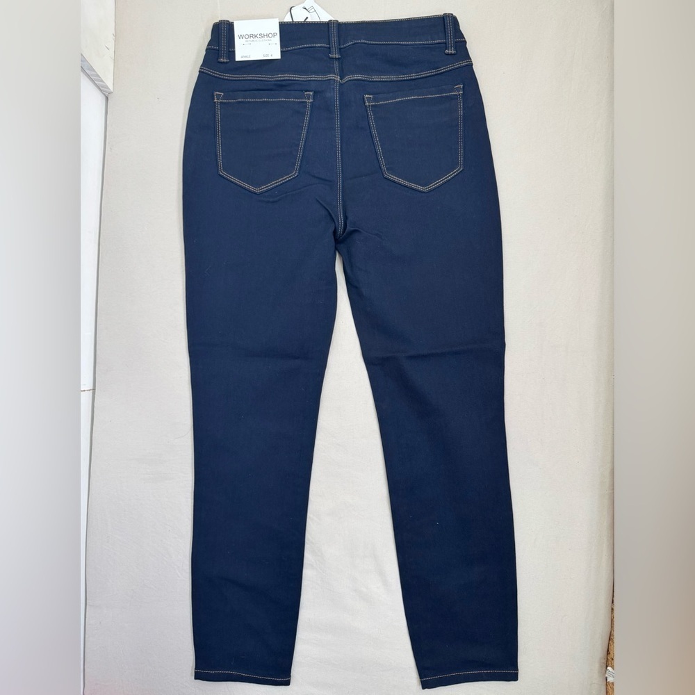 WORKSHOP Republic Womens Size 4 Darkwash Skinny Jeans Ankle Stretch Modern - Picture 3 of 9